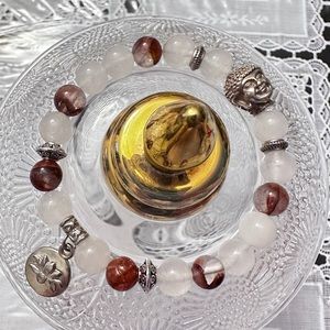 ❗️Handmade ❗️Natural Quartz with Sterling Silver Bracelet